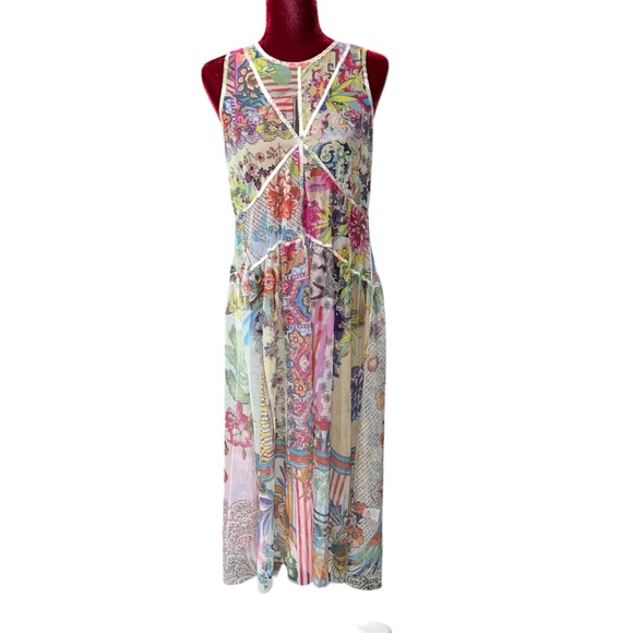 NWT Johnny Was Biya Vienna Mesh Sleeveless Midi Slip Dress B35222 - Picture 3 of 7